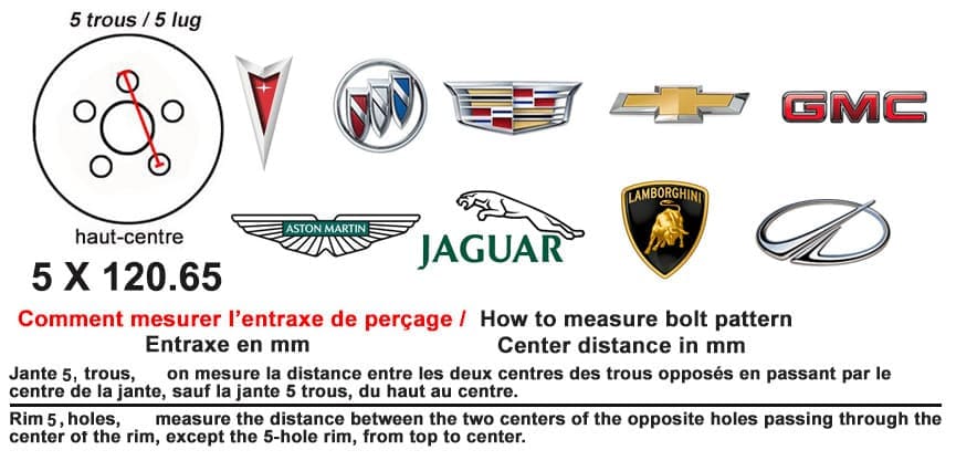 Entraxe Chevrolet Lamborghini Jaguar Aston Martin Cadillac Entraxe 5 x 120.65 Aston Martin Jaguar Pontiac Lamborghini, Chevrolet