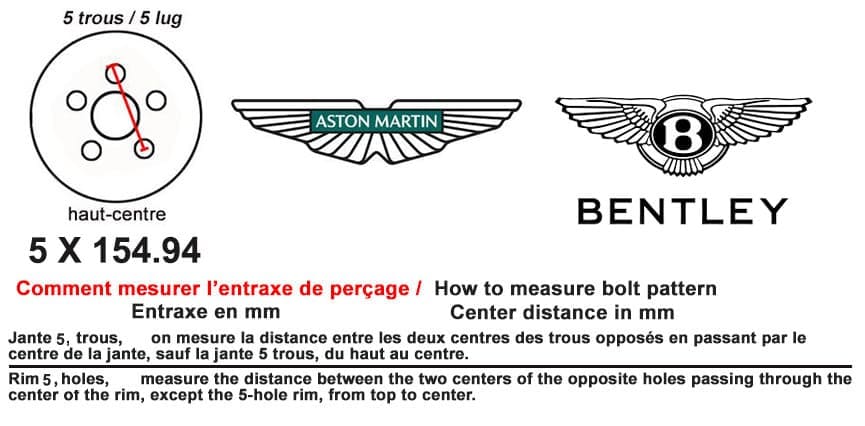 Entraxe Bentley Aston Martin Entraxe 5 x 154.94 Aston Martin Bentley