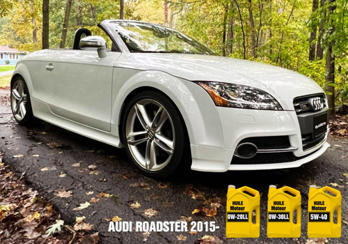 Automobile Audi Roadster blanche huile