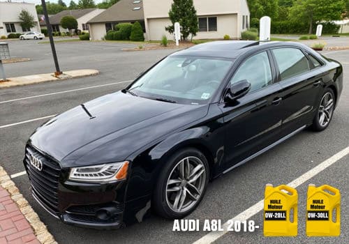 Les huiles pour Audi A8 2018 et plus Audi A8L huile 0w-20ll 0w-30ll