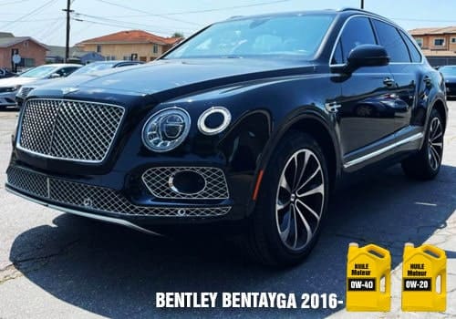 Bentley Bentayga huile 0w-40 0w-20