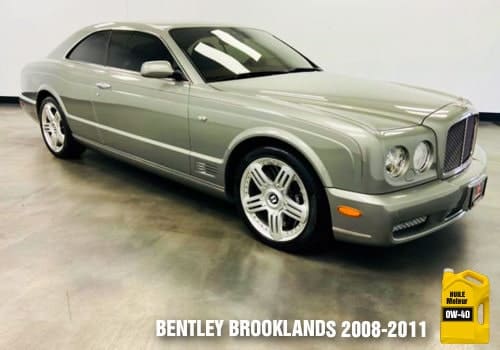 Huile pour Bentley Brooklands 2008 à 2011 Bentley Brooklands huile 0w-40