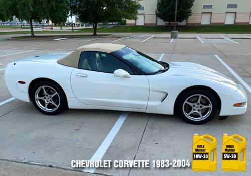Chevrolet Corvette huile moteur 10w-30 5w-30