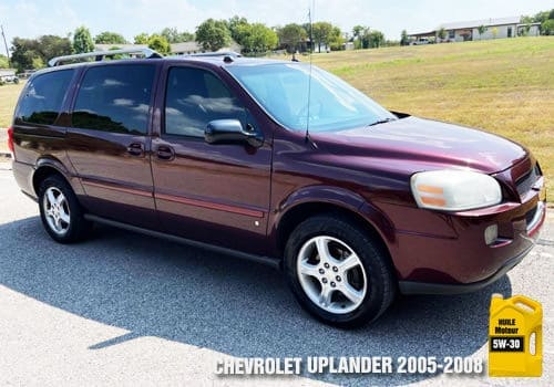 Chevrolet Uplander hUILE 5W-30