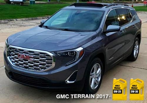 GMC Terrain huile moteur 0w-20 5w-30